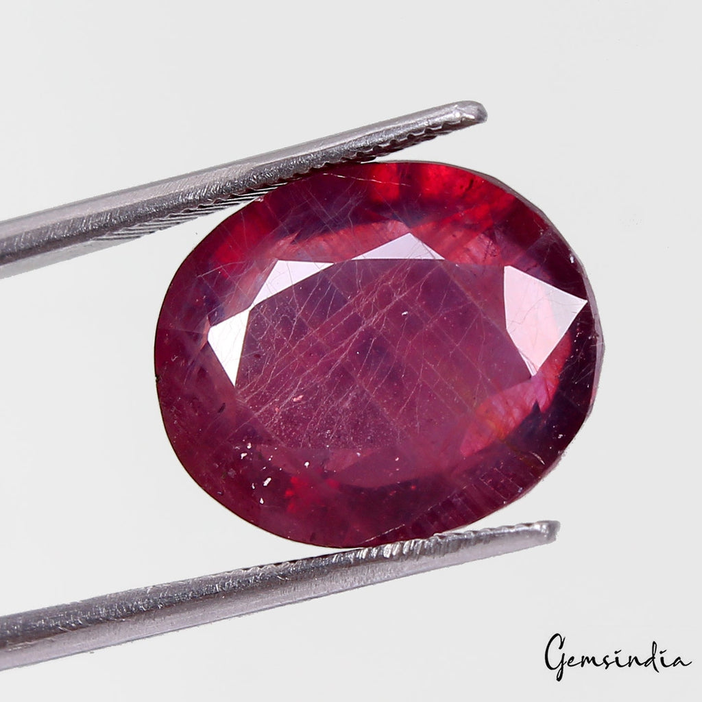 Certified 12.10 Ct Natural Untreated Red Ruby Oval Faceted Gems From Mozambique