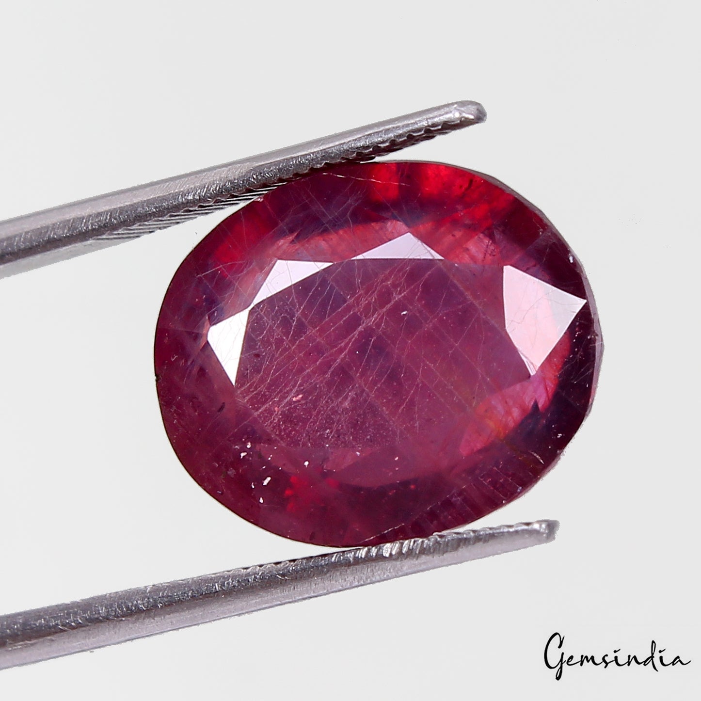Certified 12.10 Ct Natural Untreated Red Ruby Oval Faceted Gems From Mozambique