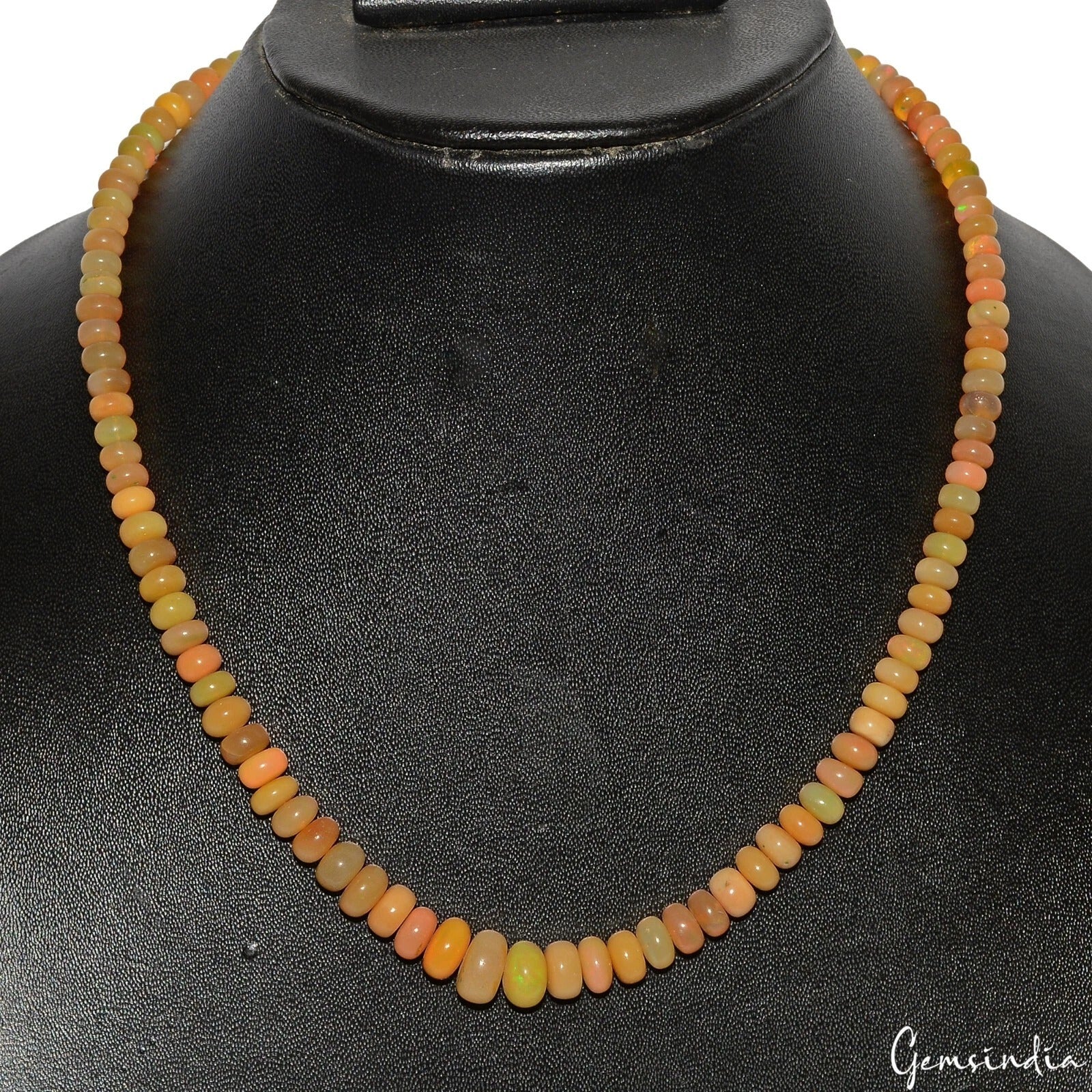 AAA Natural Ethiopian Opal Smooth Rondelle 5-10mm Gemstone Beads Strand 17 Inch