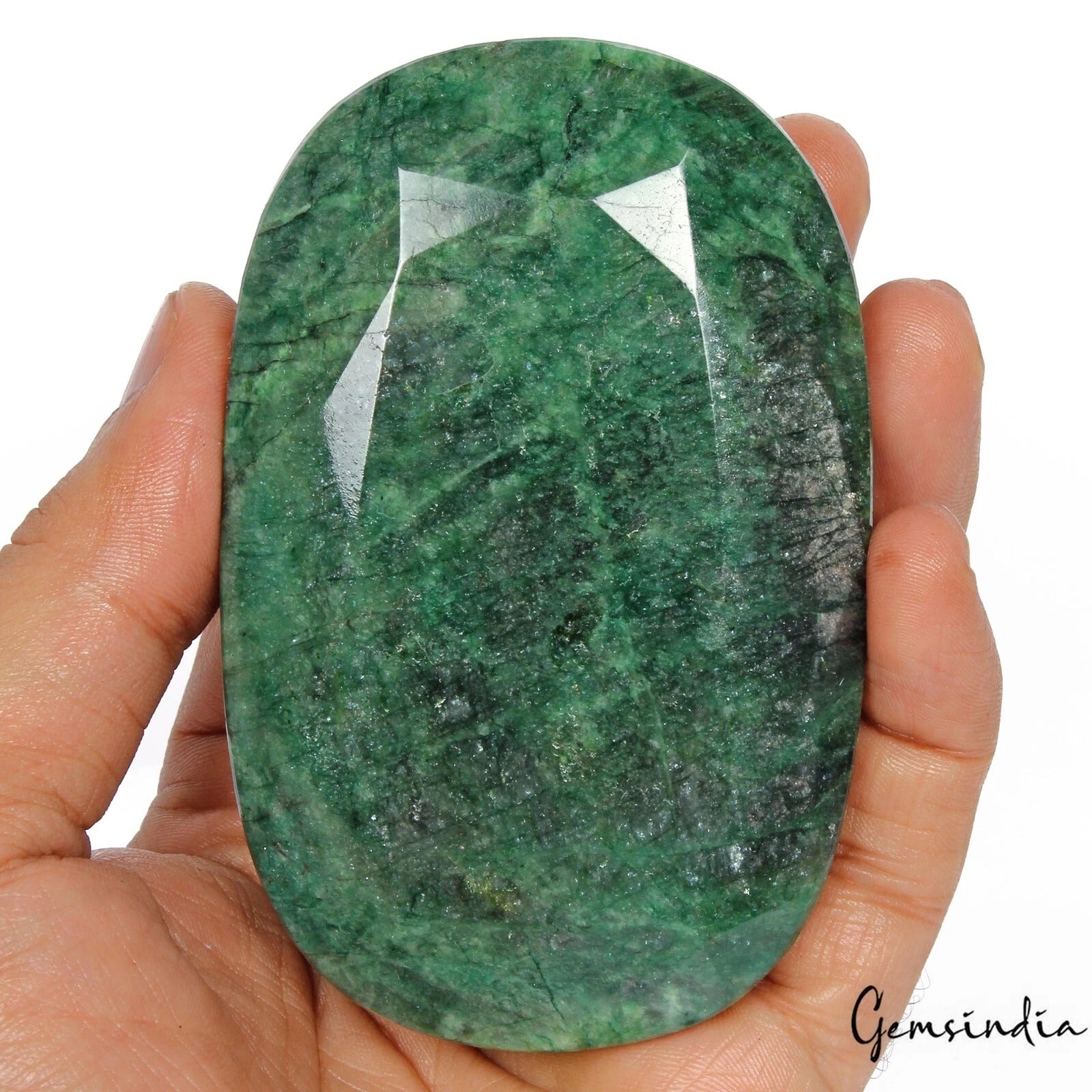 1870 Ct Natural Green Earth Mined Oval Cut Faceted Emerald Museum Size Loose Gem