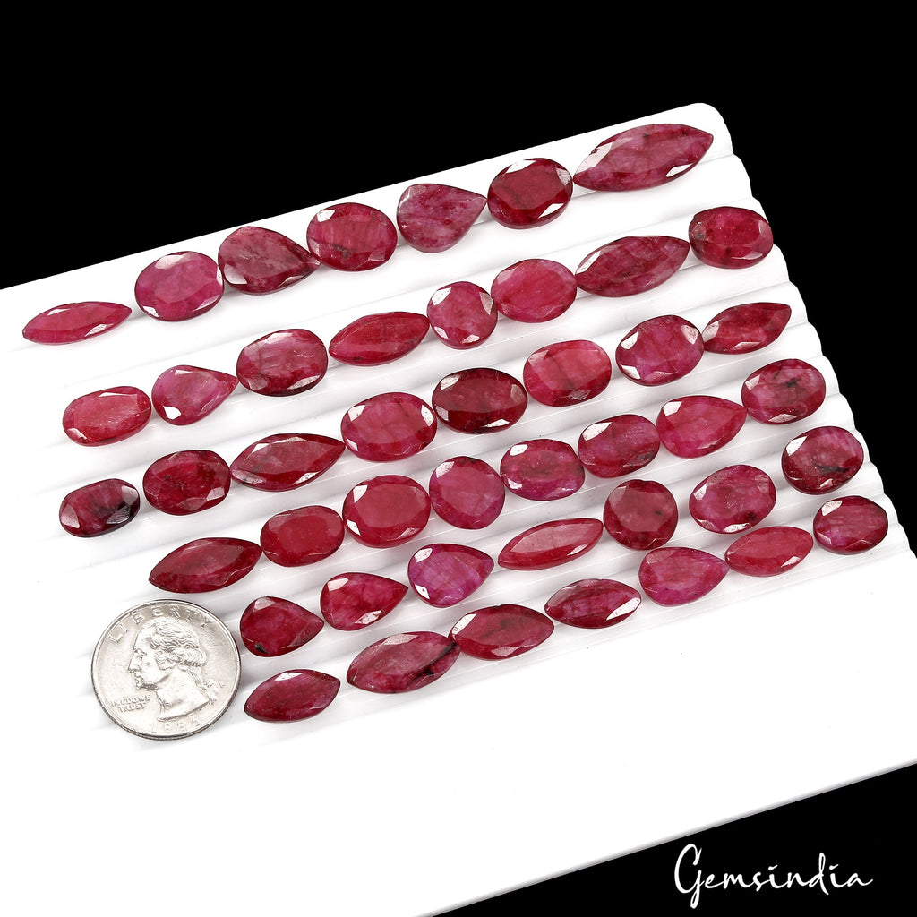 360 Ct/45 Pcs Natural Pink Beryl Bixbite USA Mix Cut Loose Gems Lot For Jewelry