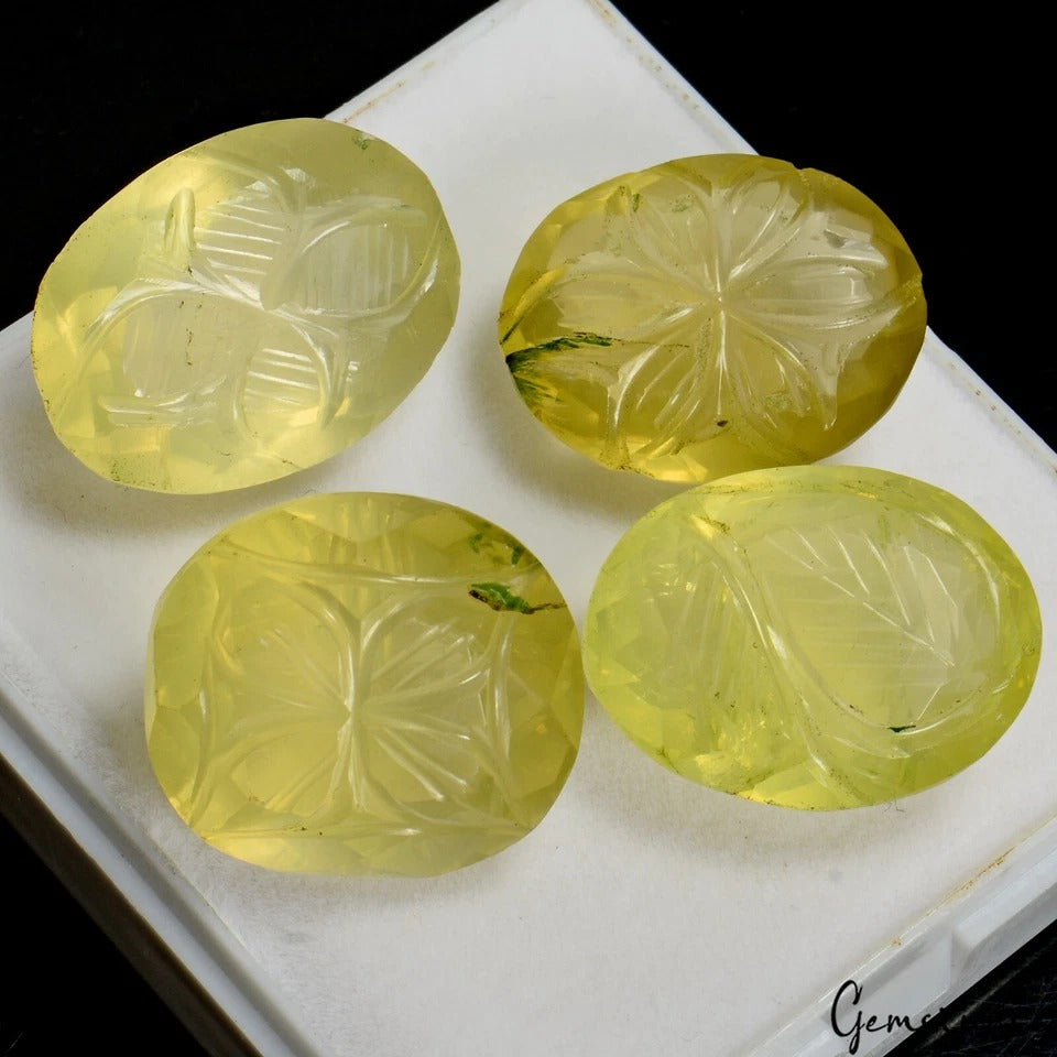 Lemon Quartz Lot, Loose Gemstone — 4 Pieces, 23mm to 25mm, 150.00 Ct, Brazil
