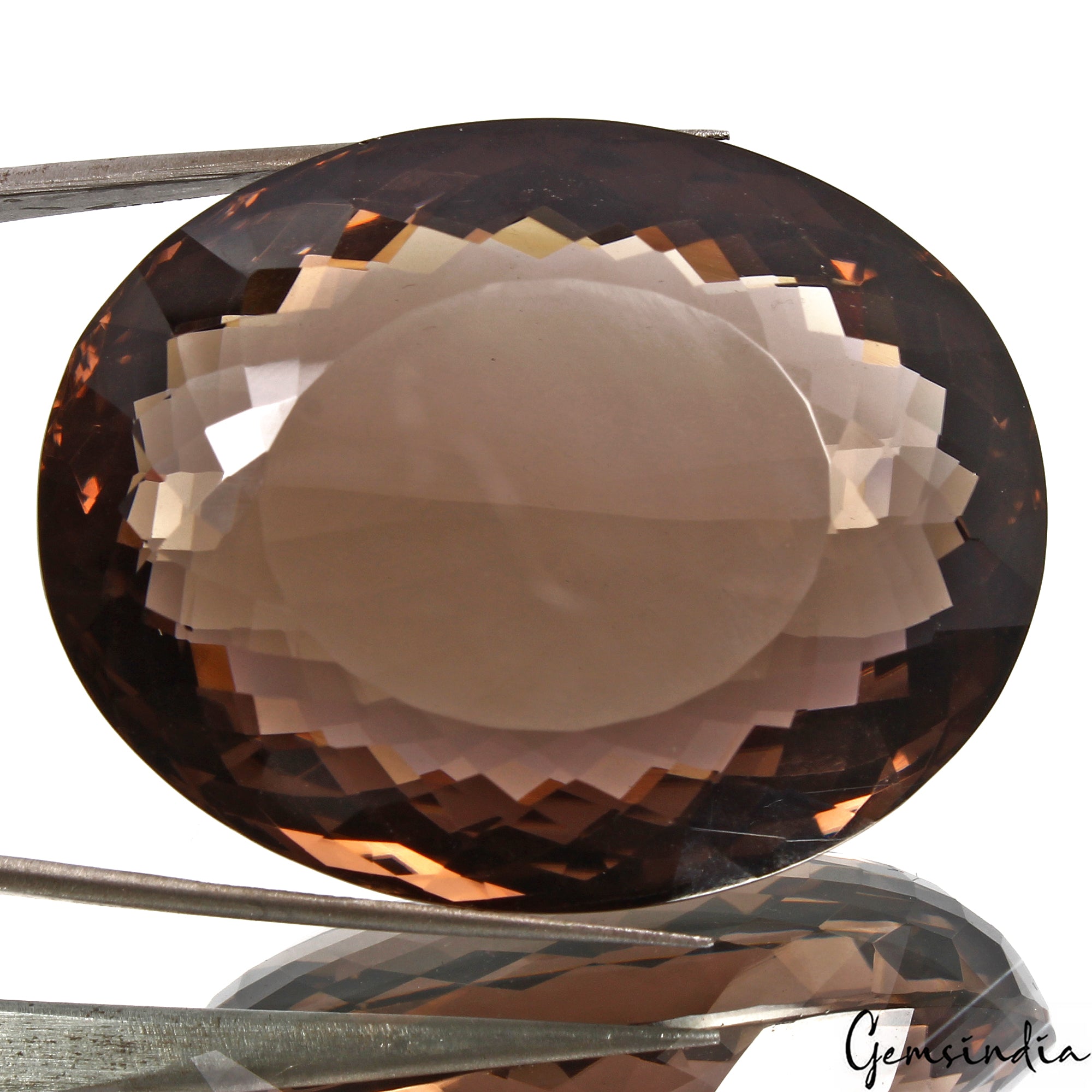 Smoky Quartz Loose Gemstone, Oval Faceted Cut, Untreated — 43x34x18 mm, 172.70 Ct, Madagascar