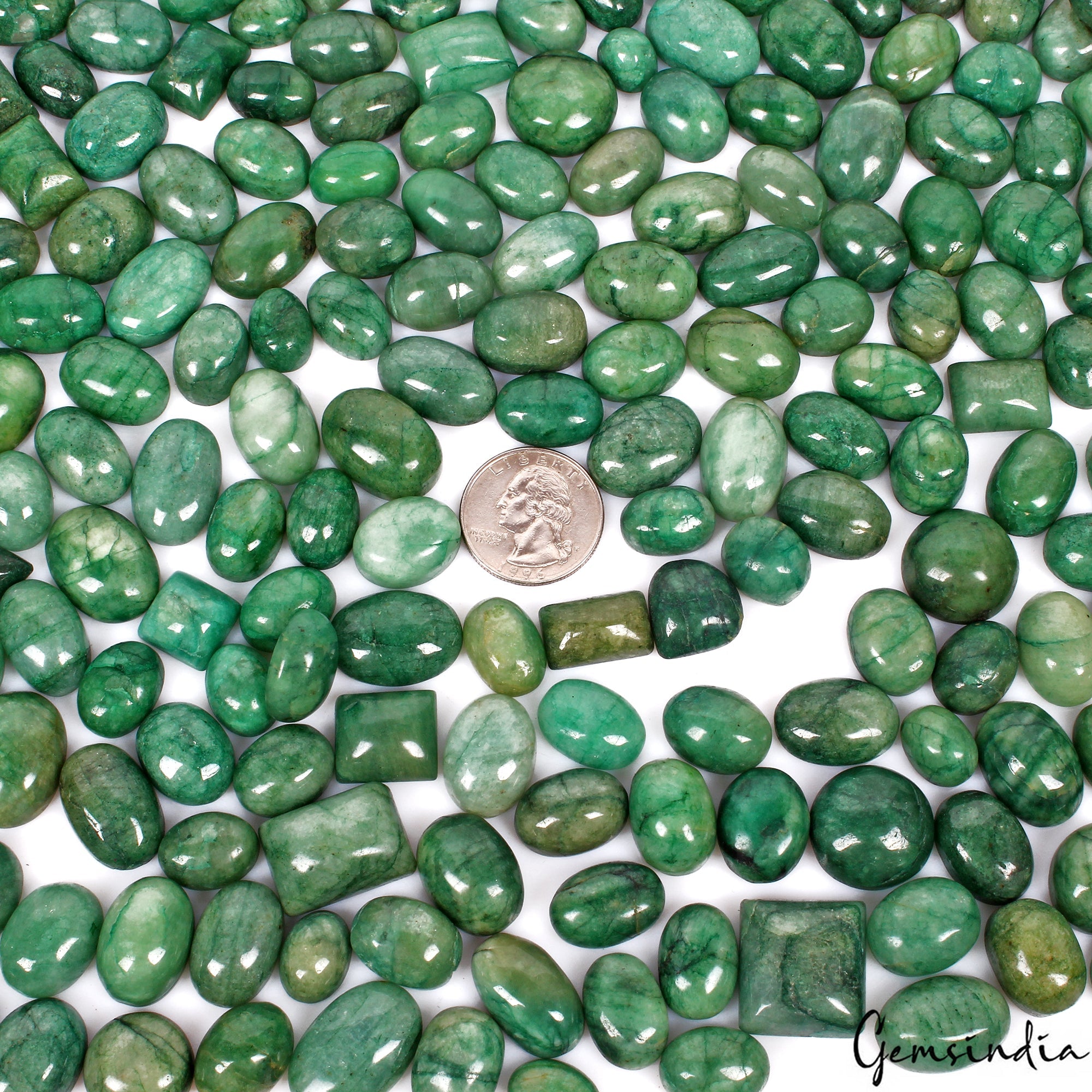 7500Ct/550 Pc Natural Cabochon Green Emerald Mix Shape Wholesale Loose Gemstones