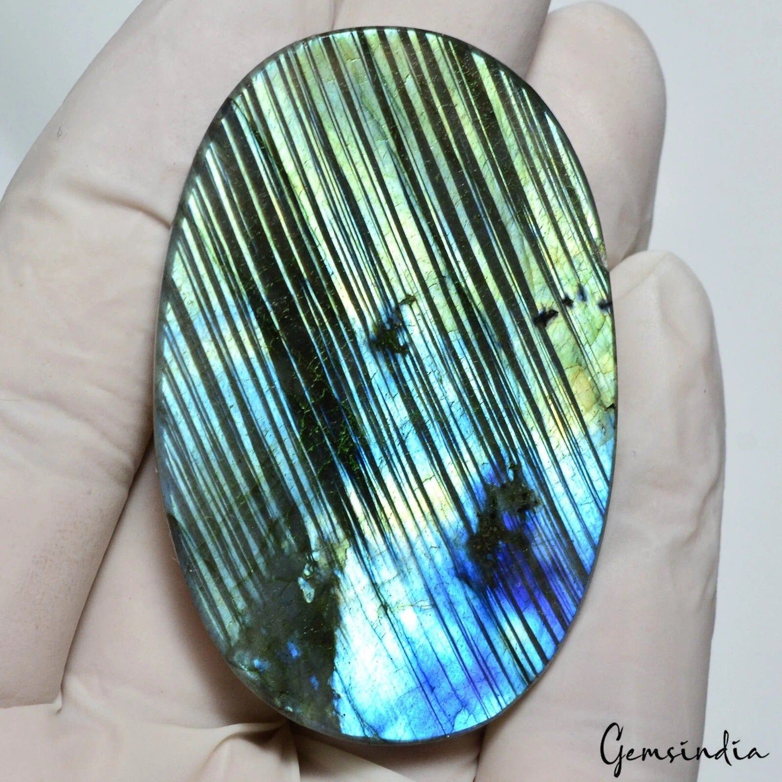 176.60Ct Natural Untreated Mult Color Labradorite Oval Cab Loose Gem For Pendant