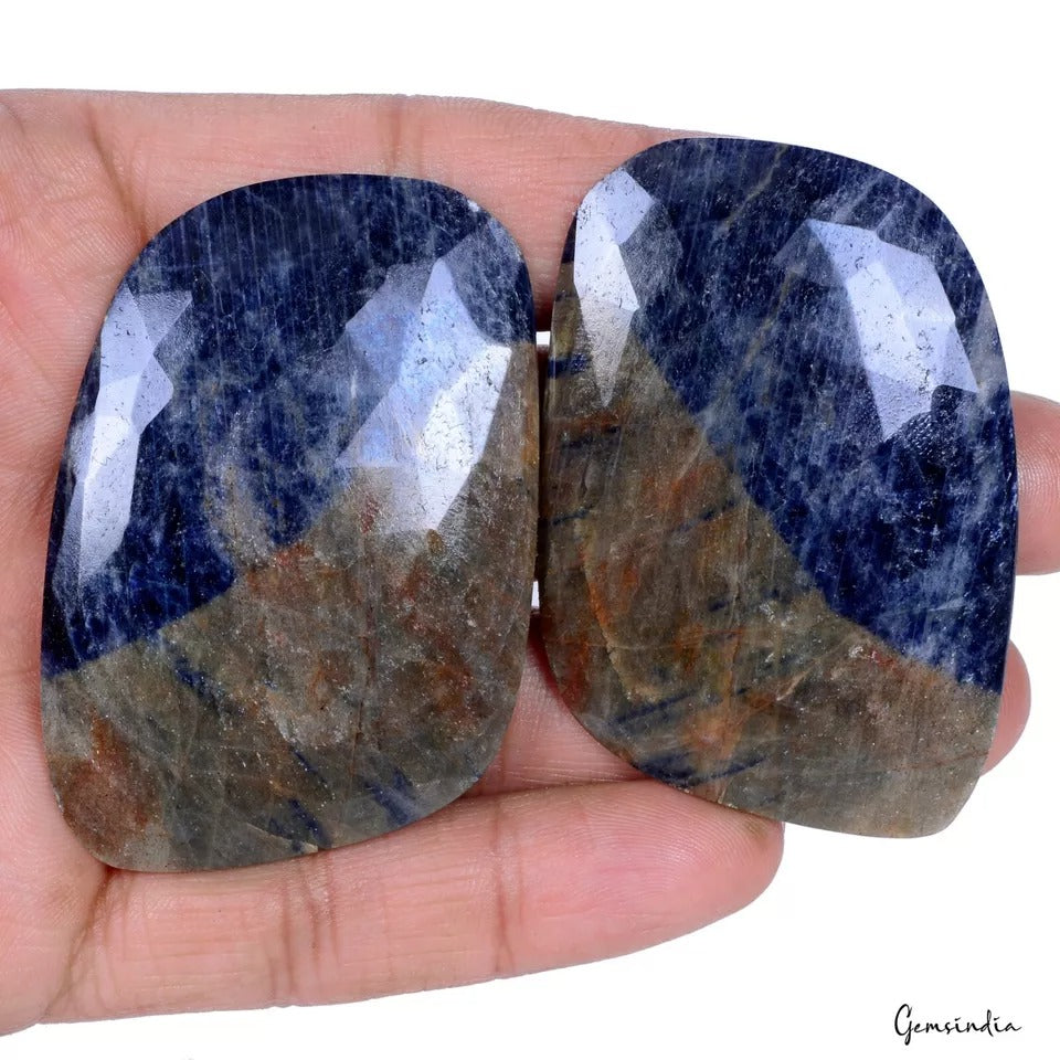 Sapphire Lot, Loose Gemstone, Untreated, Bi-Color — 2 Pieces, 63mm, 300 Ct