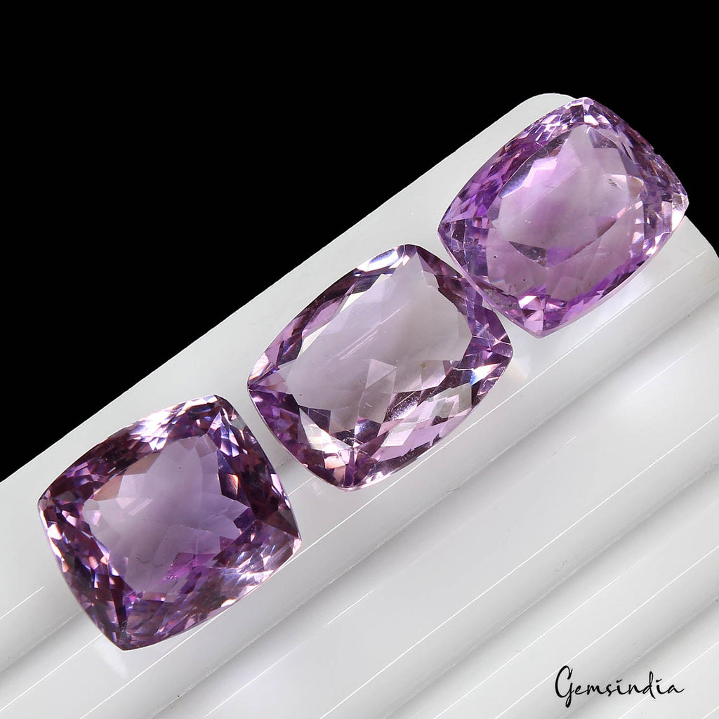 52.00 Ct Natural Purple Amethyst Cushion Cut Loose Jewelry Kind Loose Gems Lot