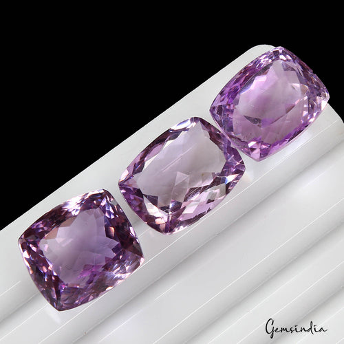 Amethyst Lot, Loose Gemstone, Purple — 3 Pieces, 16mm to 18mm, 52.00 Ct, Brazil