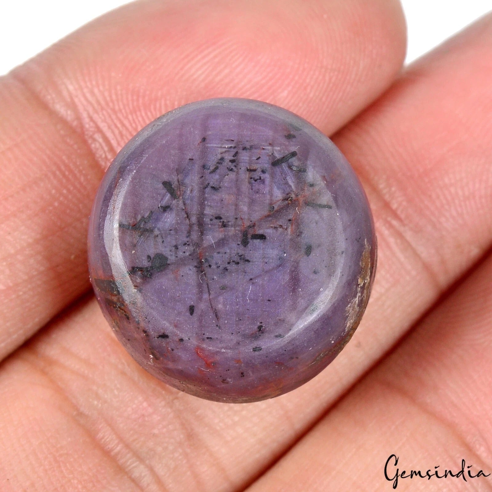 66.20 Ct Natural Untreated Purple Star Ruby Uneven Round Cab Loose Gemstone