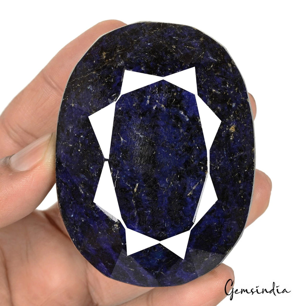 Blue Sapphire Loose Gemstone, Color Enhanced — 73 x 55 x 37mm, 1670 Ct