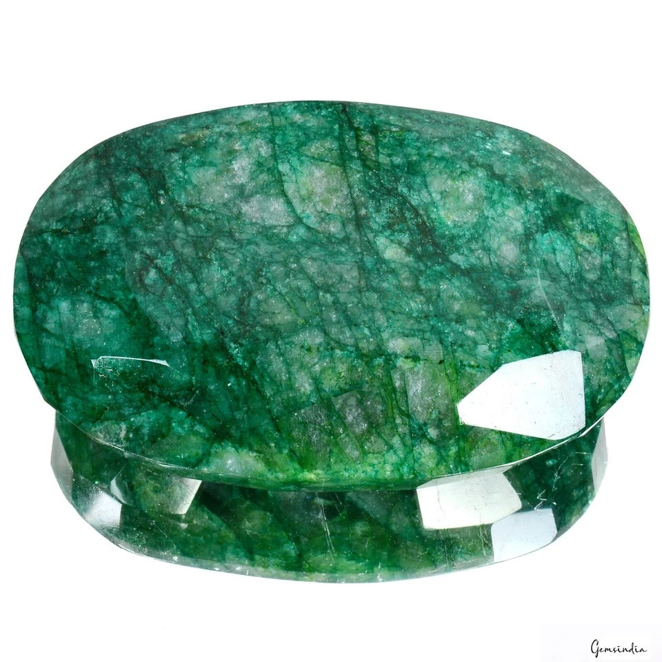 Certified 3300 Cts Natural Brazilian Green Emerald Oval Cut Huge Museum Size Gem