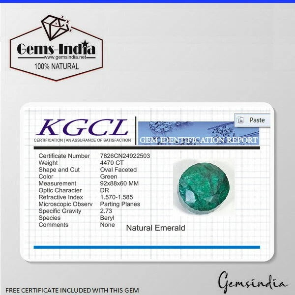 4470 Ct Natural Brazilian Emerald Uneven Round Cut Certified Earth Mined Gems