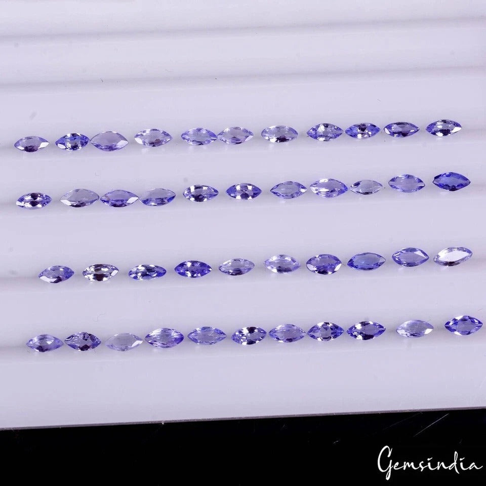 182 Pcs/4x2mm Lot VS-VVS Marquise Natural Blue Tanzanite Gemstones Lot Tanzania