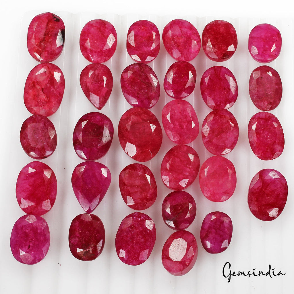 370 Ct/30 Natural Red Pink USA Beryl Bixbite Oval Pear Cut Loose Gem For Jewelry