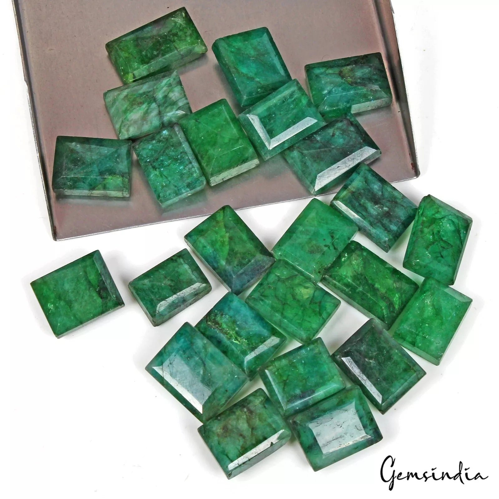 480 Ct/24 Pcs Natural Dark Green Brazilian Emerald Baguette Cut Loose Gems Lot
