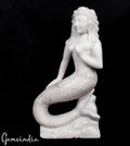 16.5 inch Tall Large White Marble Mermaid Hand Carved Figurine Statue 8.5 kilo