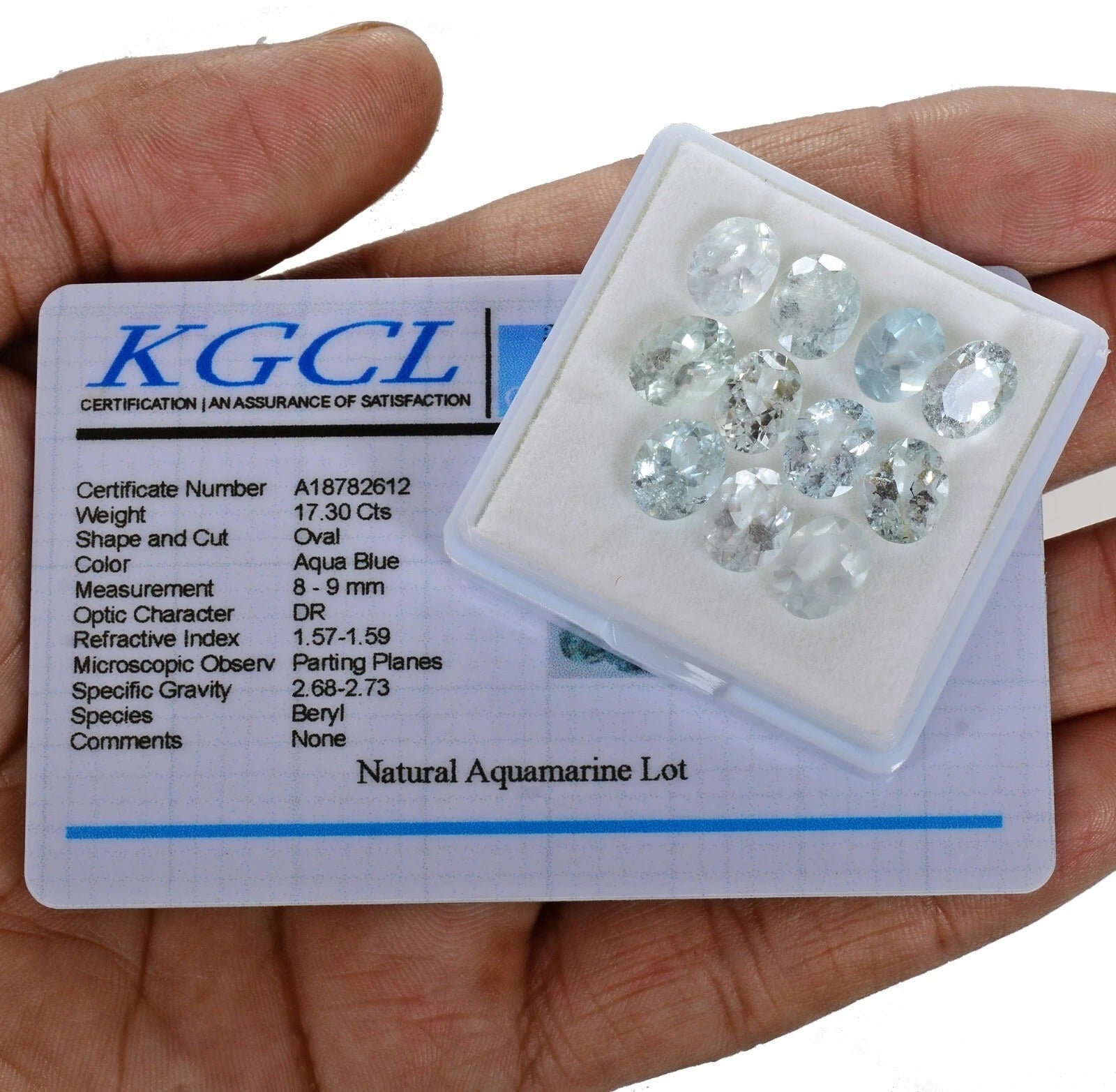 11 Pcs Natural Blue Aquamarine 17.30 Ct Oval Certified Stunning Loose Gemstones