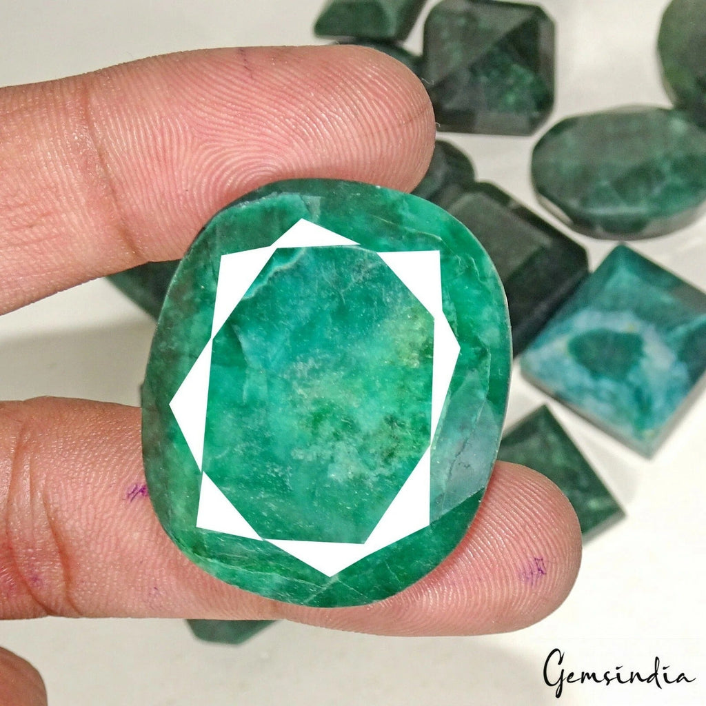 1250 Ct Natural Green Brazilian Emerald Mix Cut Faceted Earth Mined Gemstone Lot