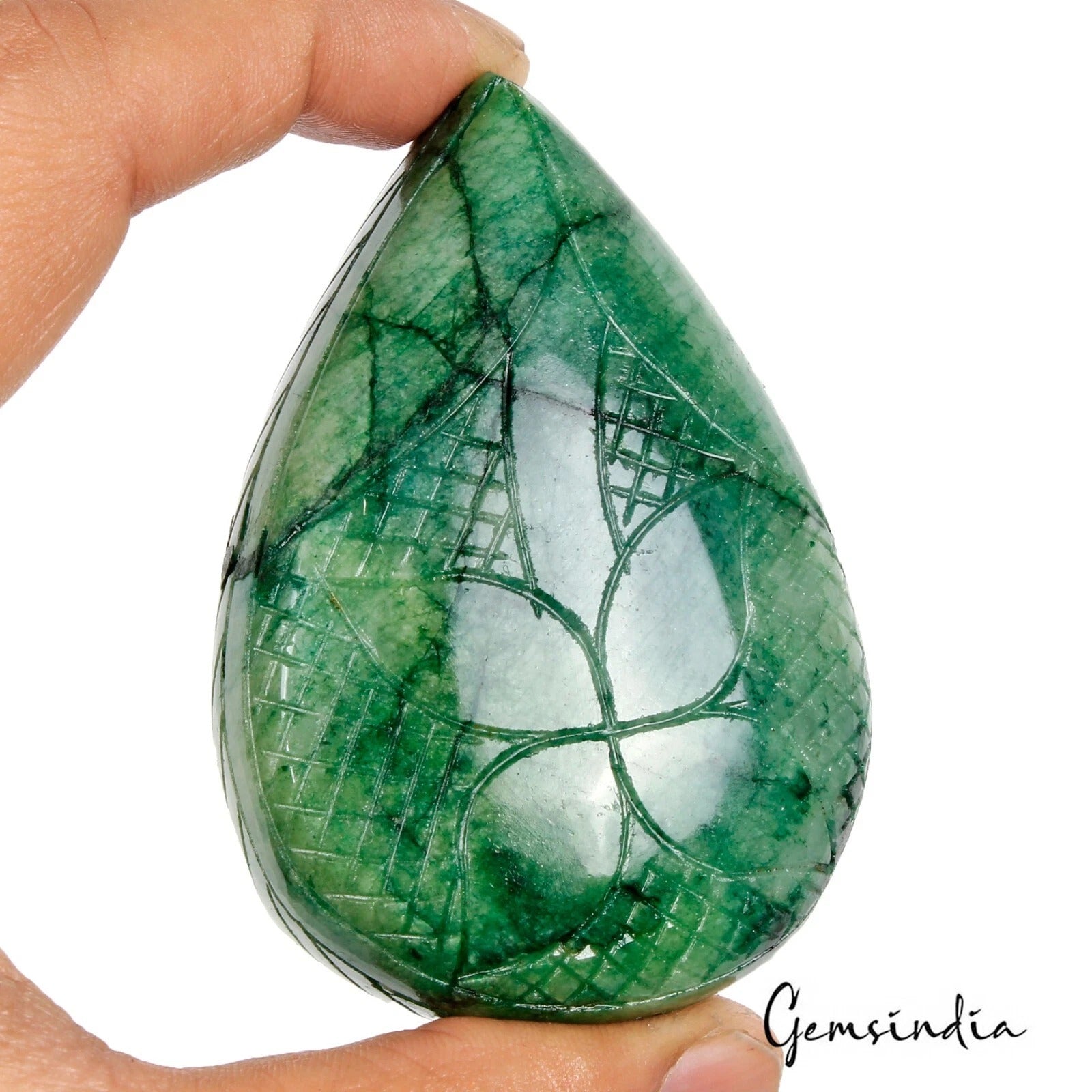 730 Ct Natural Green Brazilian Emerald Pear Cut Carving Earth Mined Huge Gems
