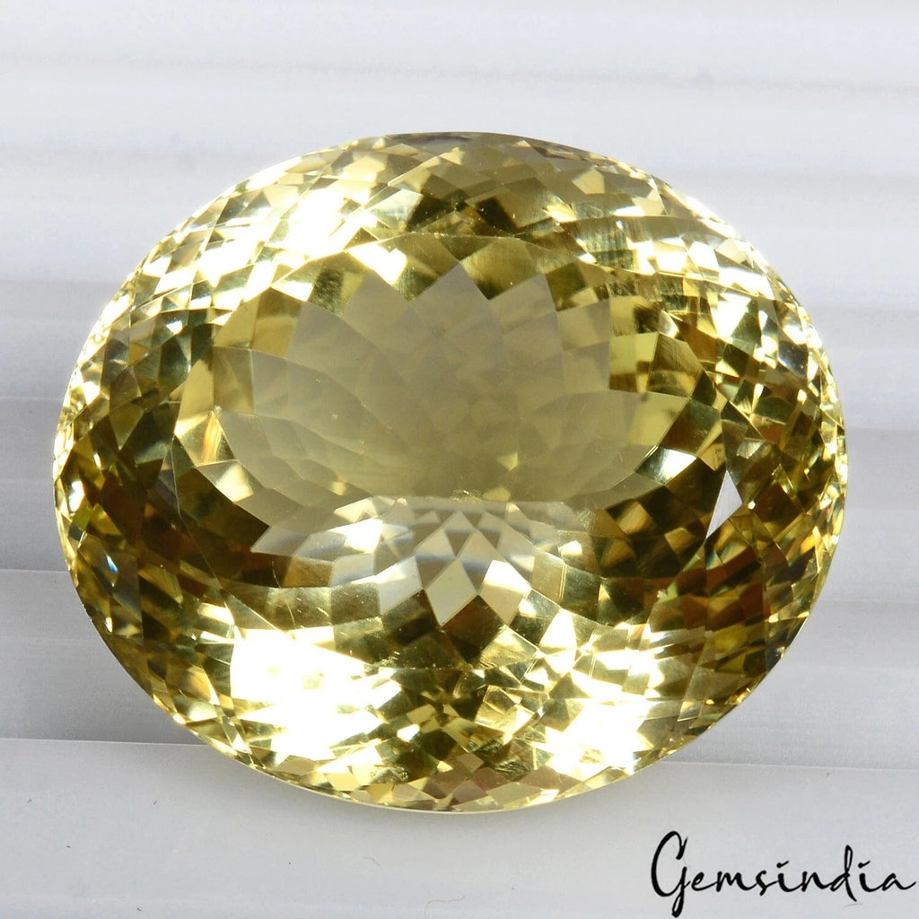 48.90 Ct Mesmerizing Luster Yellow Natural Brazilian Citrine Oval Loose Gemstone