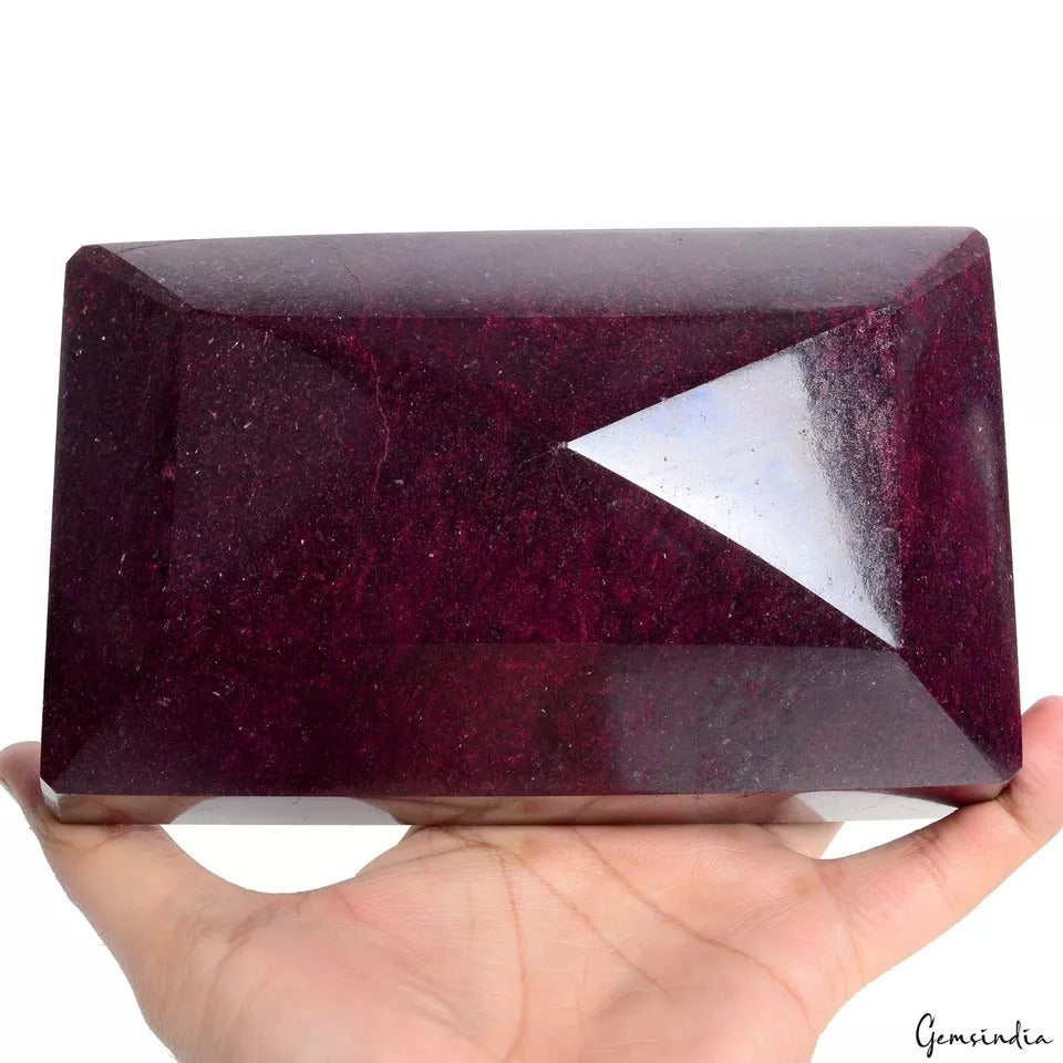 Ruby Loose Gemstone, Octagon Cut, Color Enhanced — 7x4.25x2.85 inches, 18900 Ct (3.78 Kg), Madagascar
