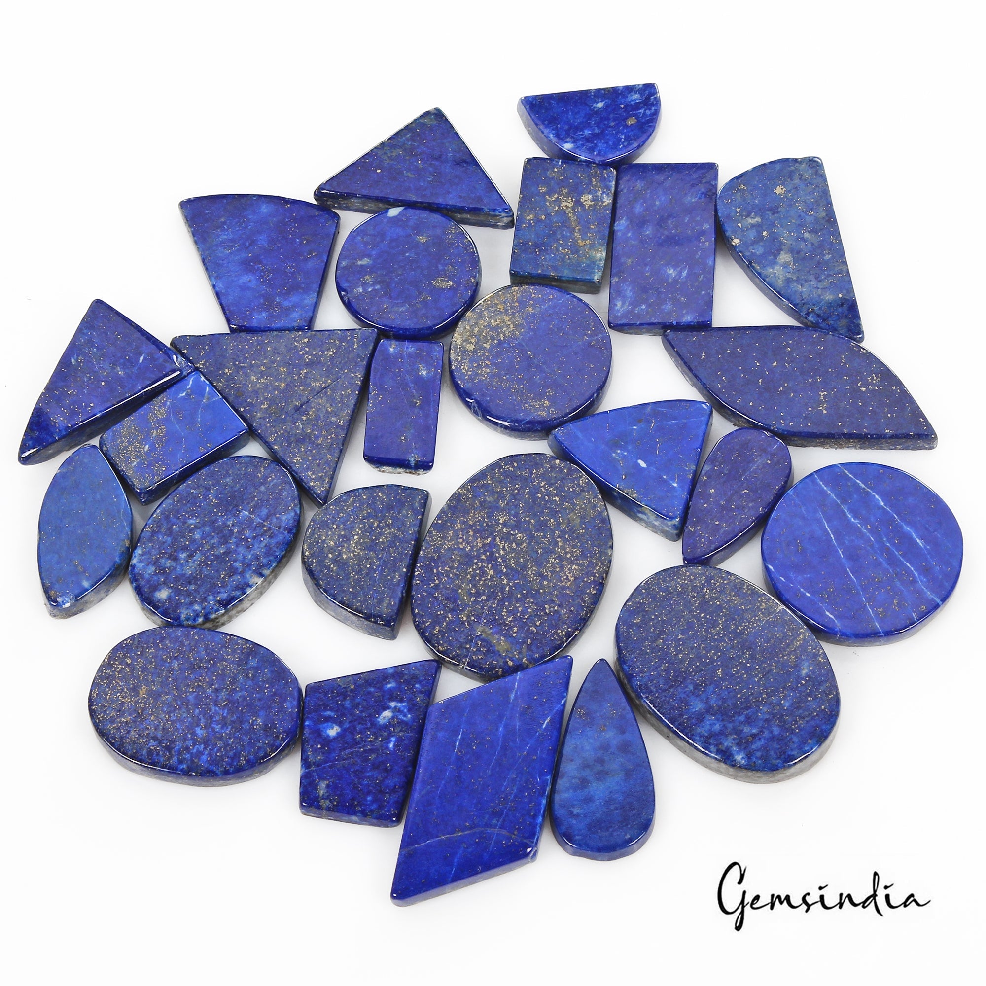 700 Ct/25 Pcs Natural Blue Gold Pyrite Lapis Lazuli Mix Loose Wholesale Gems Lot