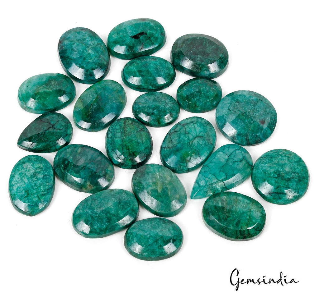 Emerald Lot, Loose Gemstone, Color Enhanced, Green — 20 Pieces, 23mm to 38mm, 900 Ct, Brazil