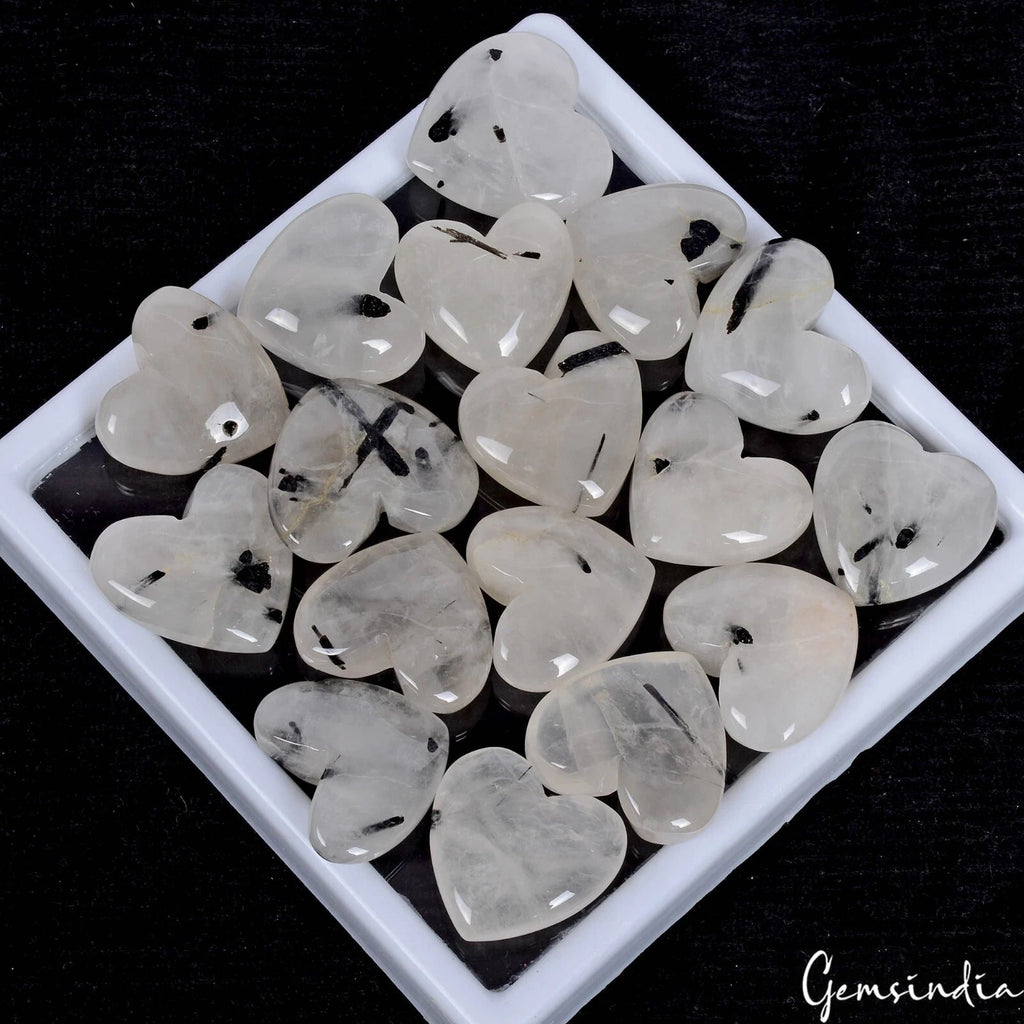 Rutile Quartz Lot, Loose Gemstone, Untreated — 17 Pieces, 19mm to 23mm, 450 Ct, Madagascar