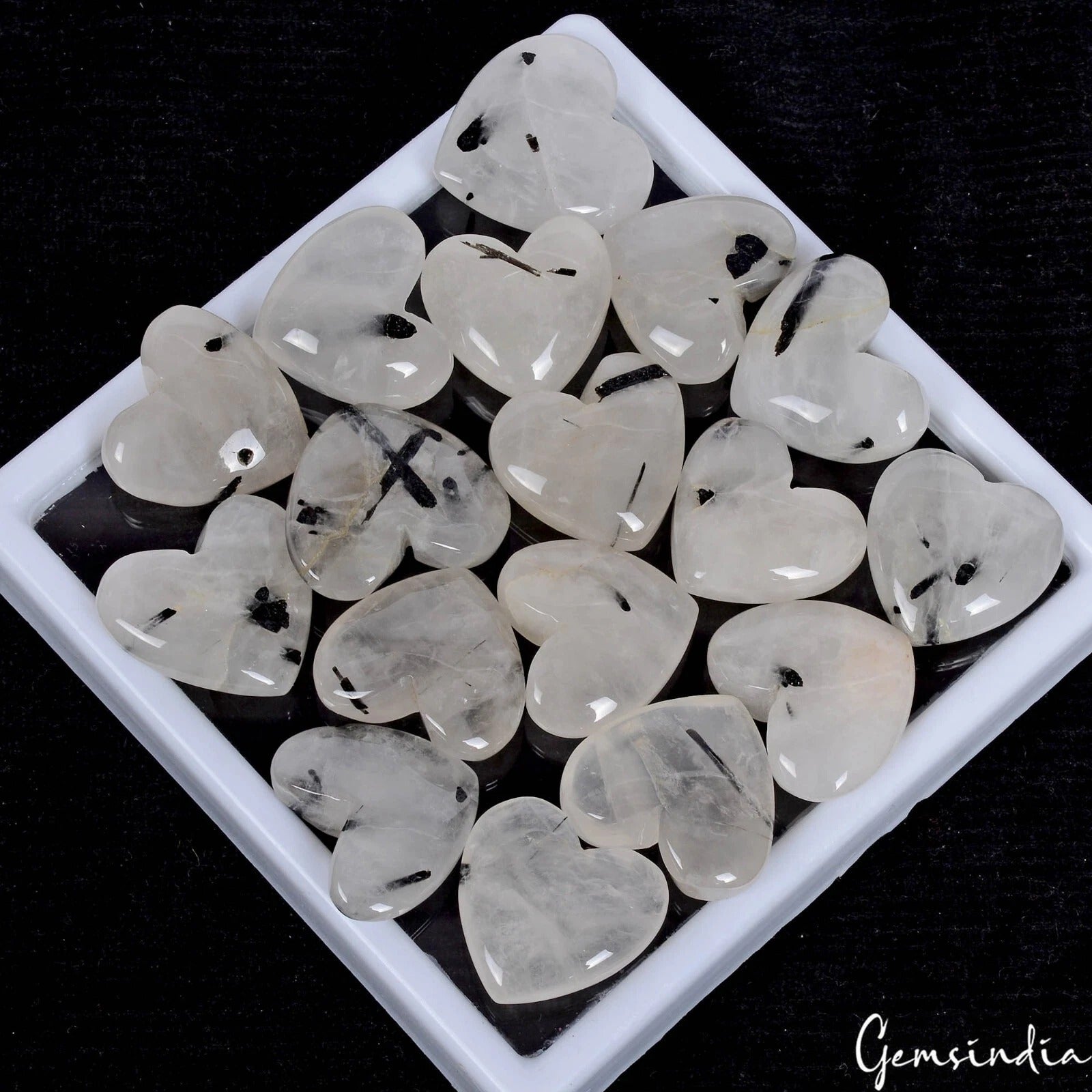 Rutile Quartz Lot, Loose Gemstone, Untreated — 17 Pieces, 19mm to 23mm, 450 Ct, Madagascar