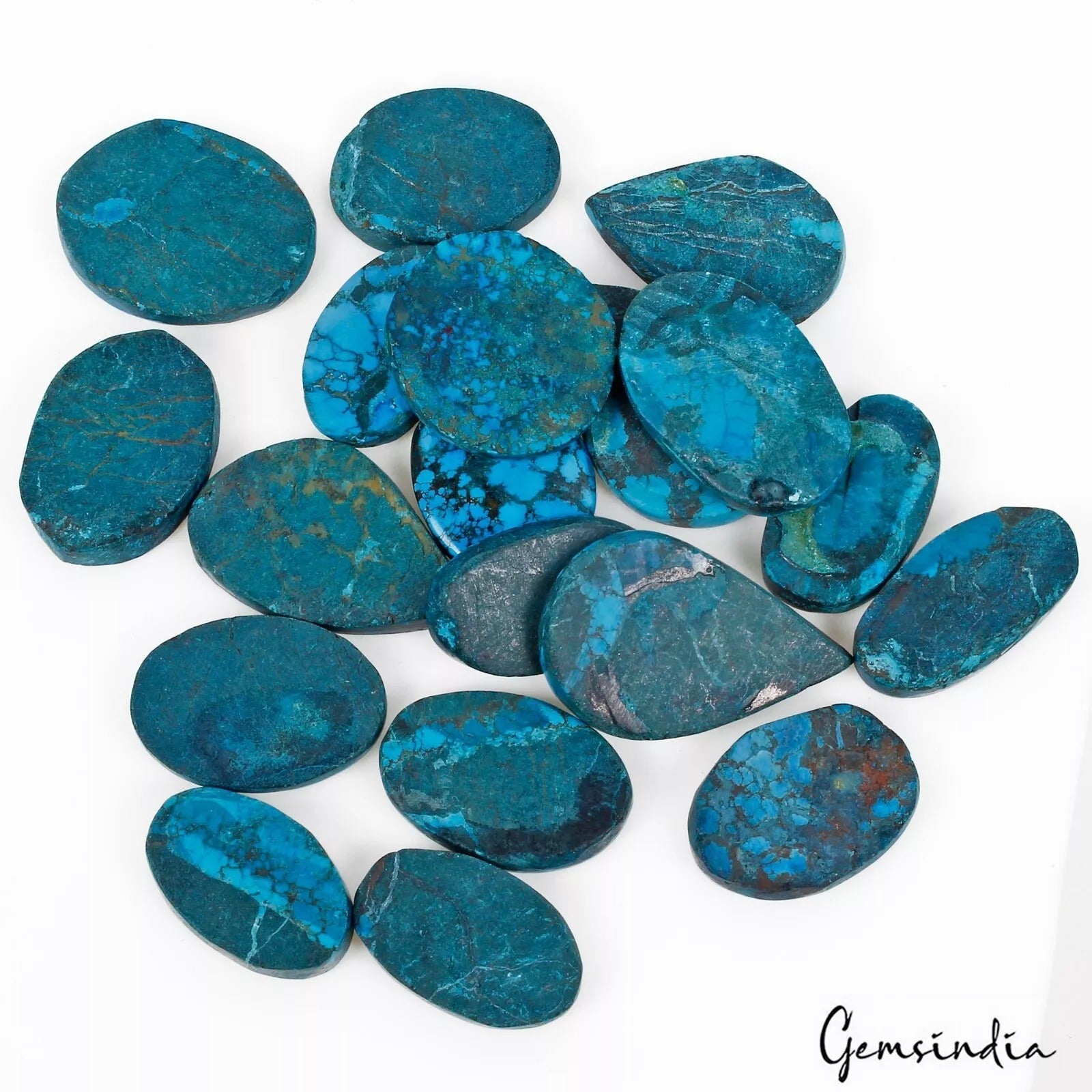 460 Ct/19 Pcs Natural USA Blue Green Turquoise Mix Cab Loose Wholesale Gemstones