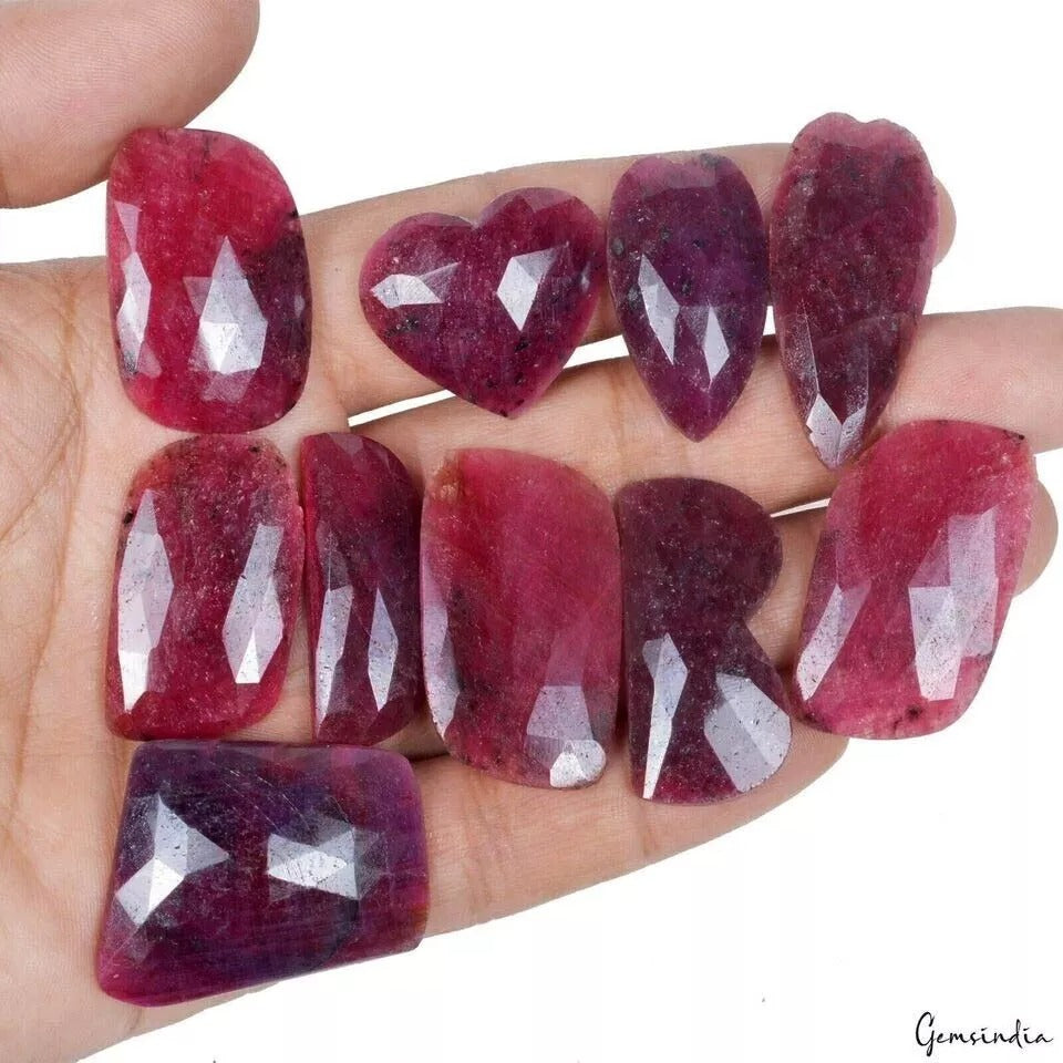 Ruby Lot, Loose Gemstone, Red — 10 Pieces, 26mm to 39mm, 370 Ct, Madagascar