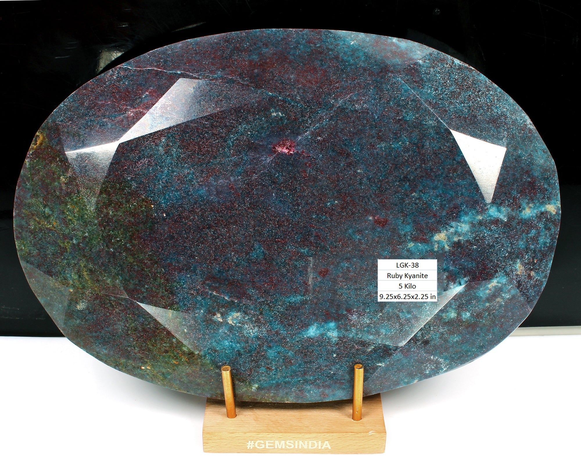 5 Kilo 100% Natural Ruby Kyanite Oval Cut Untreated Large Size Gemstone W Stand