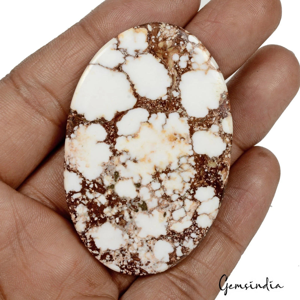 150 Cta Natural Untreated Buffalo White Brown Turquoise Spiderweb Oval Cab Gem