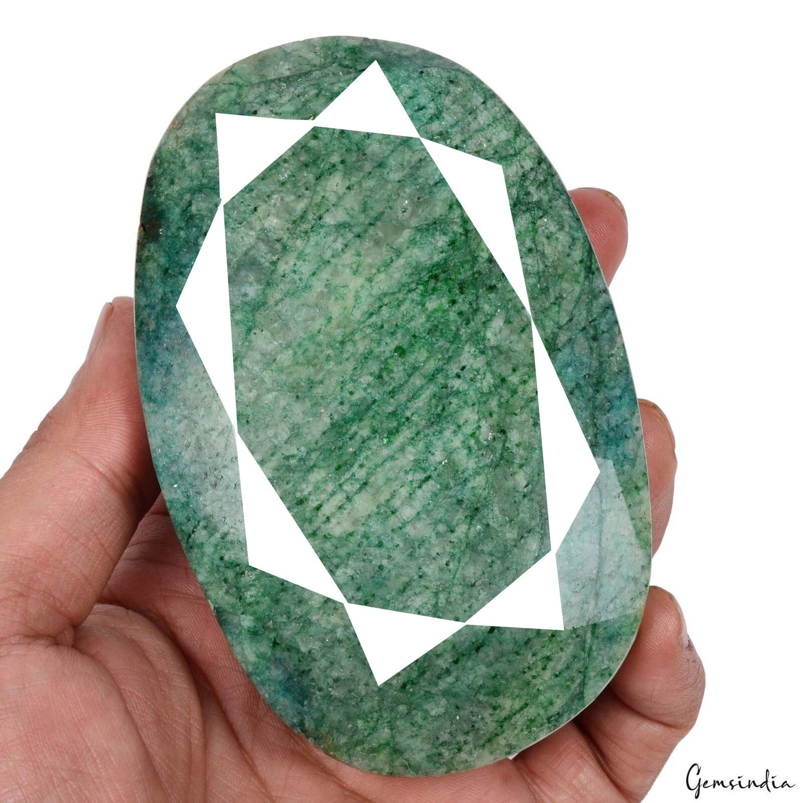 2730 Ct Large Faceted Green Emerald Crystal Oval Faceted Rare Collector Gemstone