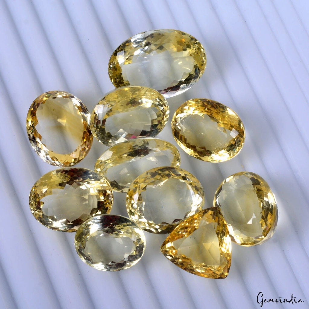 236.45 Ct Natural Yellow Citrine Mix Cut Loose AAA Grade Certified Gemstones~10P