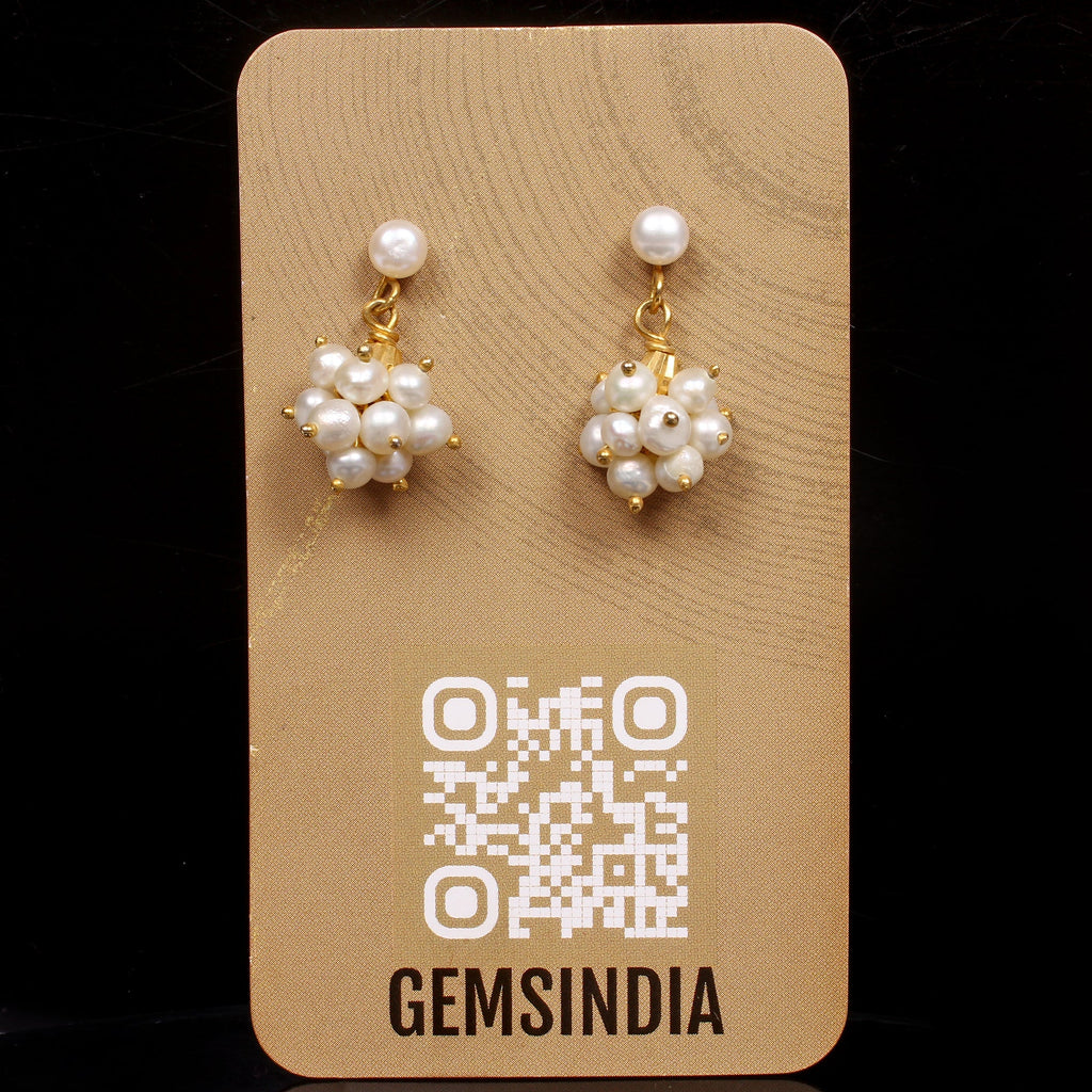 20.40 Ct 0.80 In Natural Freshwater white Pearl Drop Dangler Earrings for Women