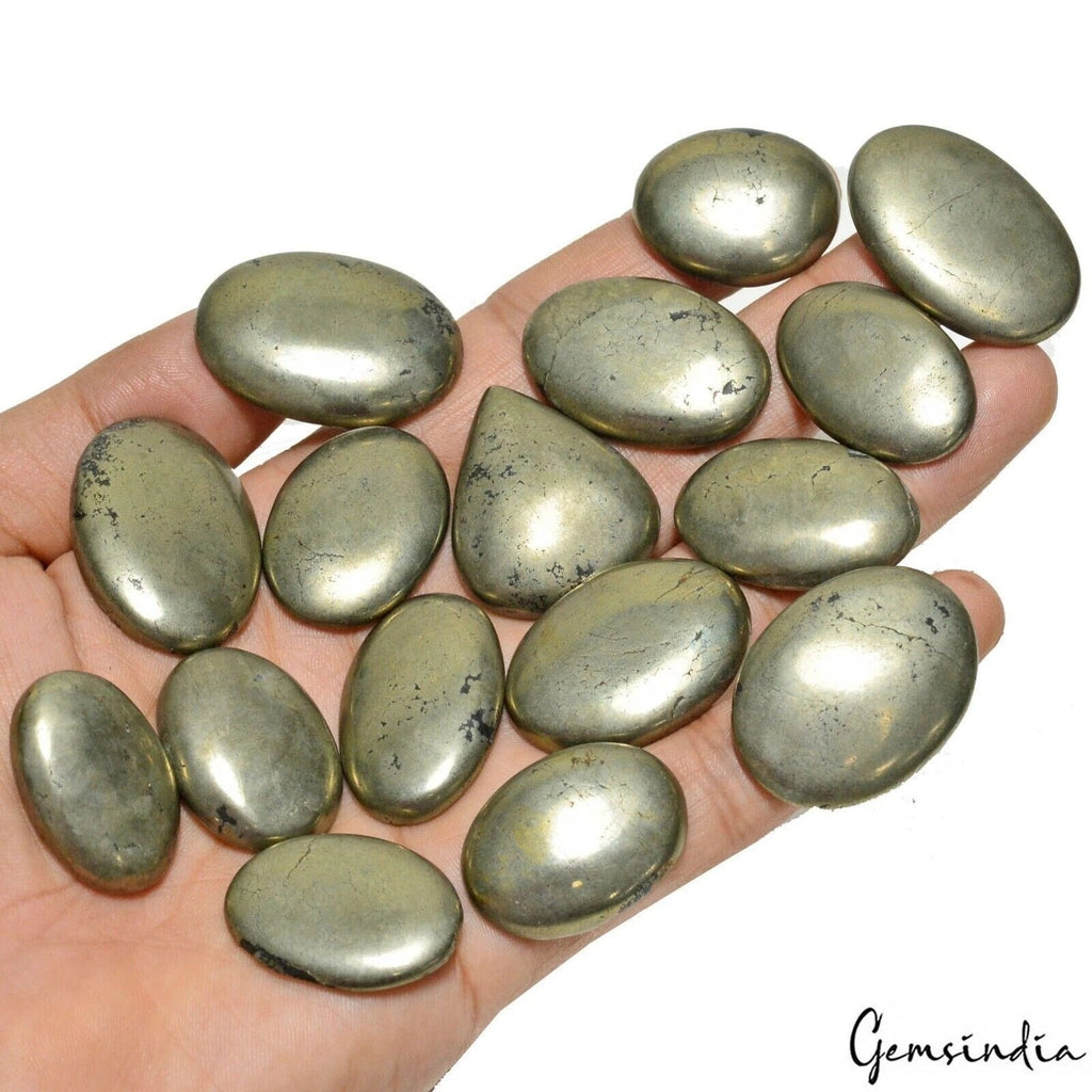 940 Cts/16 Pcs Natural Untreated Peru Apache Gold Pyrite Mix Cab Loose Gems Lot