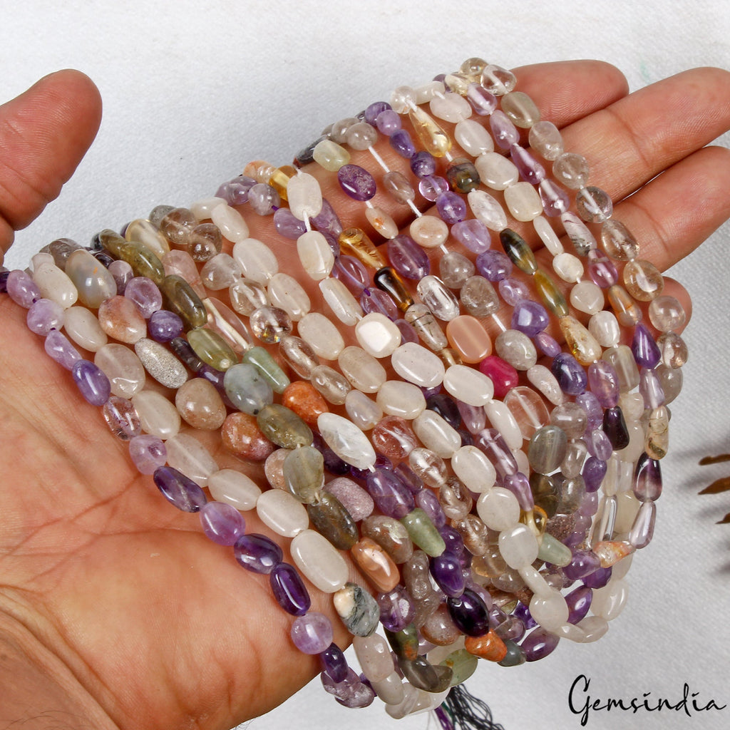 14"/9 Strands Natural Multi Color Mix Cabochon Loose Gems Jewelry making Beads