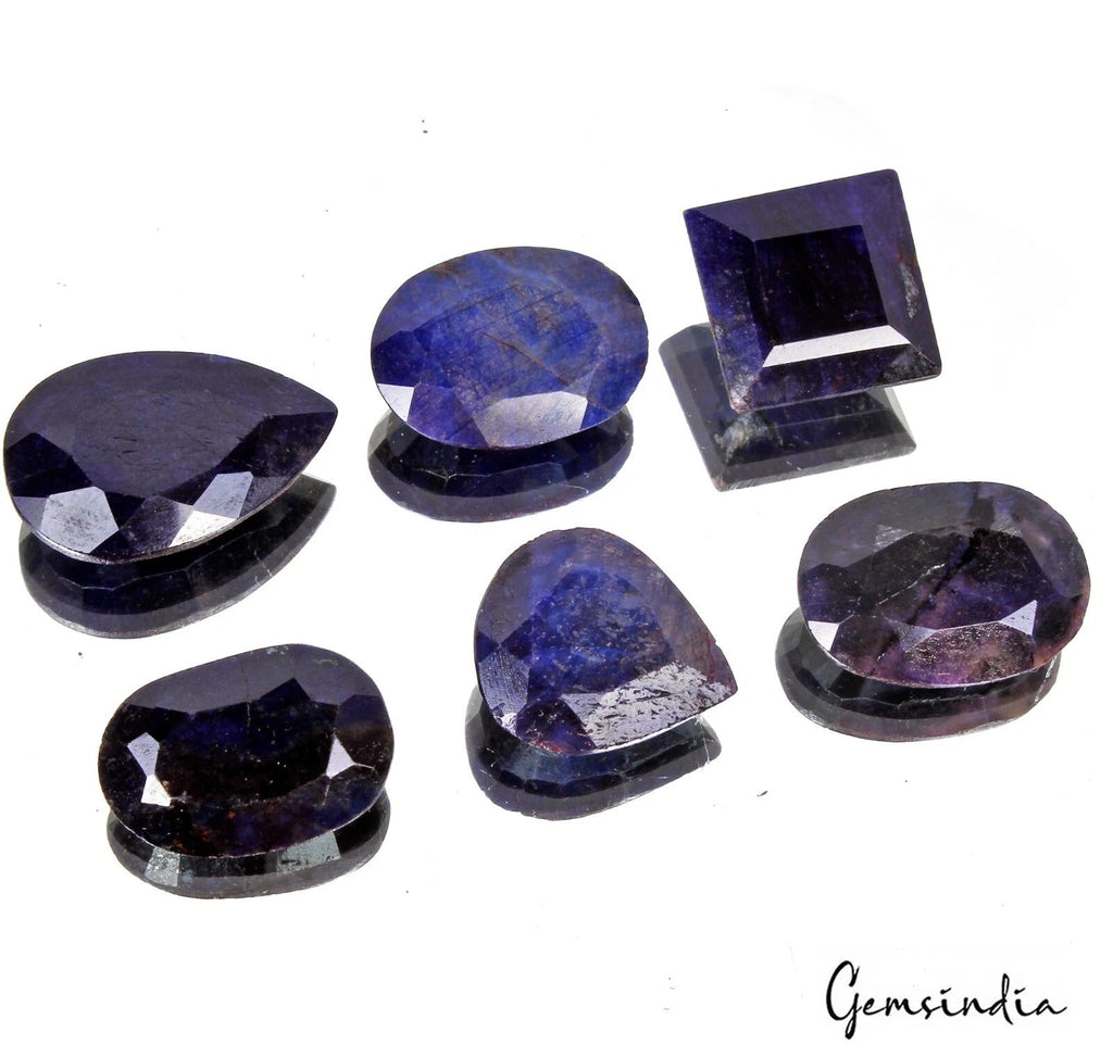 330 Ct Natural Blue Sapphire Mix Faceted Ring Size Loose Gems Lot For Jewelry