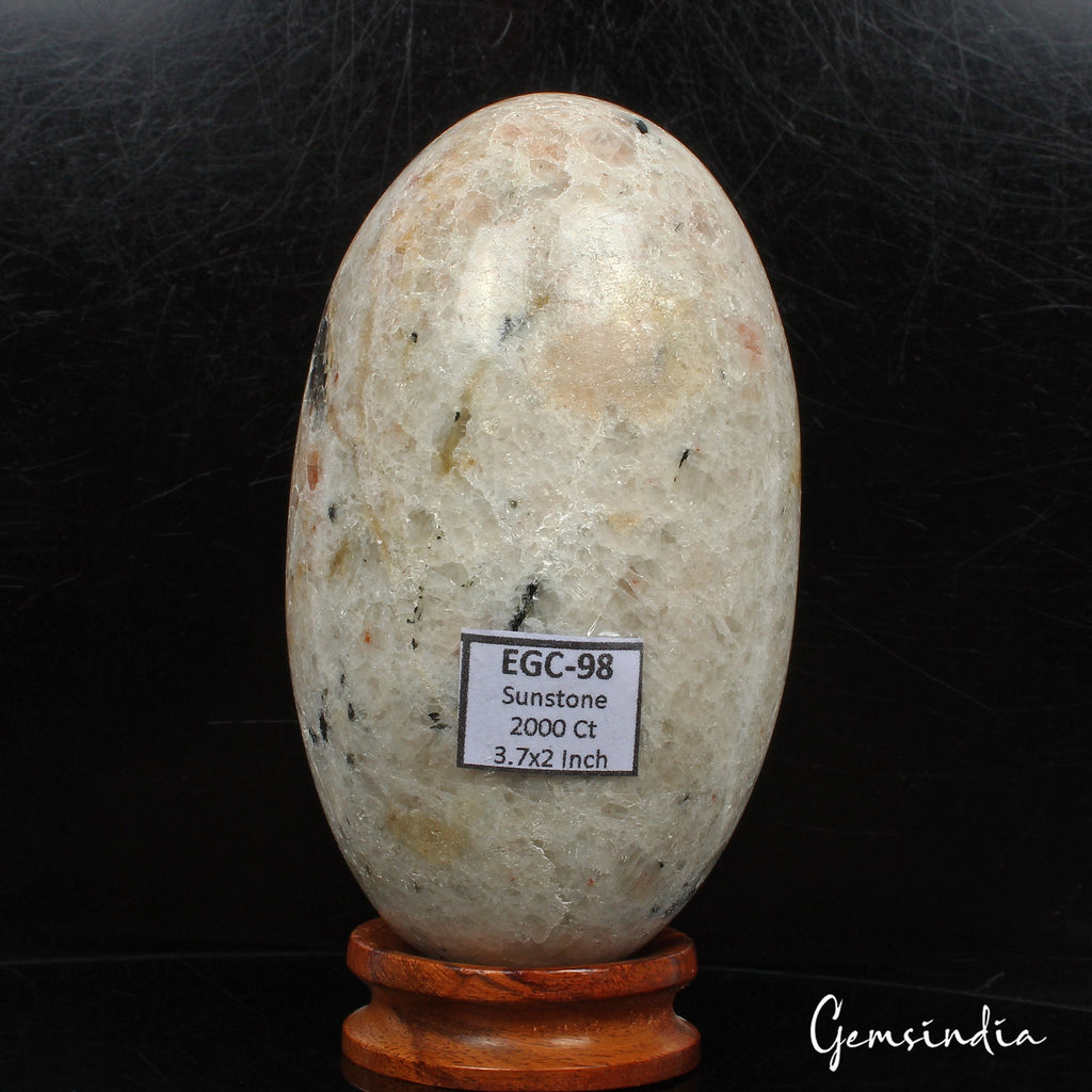 2000Ct Natural Untreated Sunstone Oval Shape Egg Healing Crystal Mineral W Stand