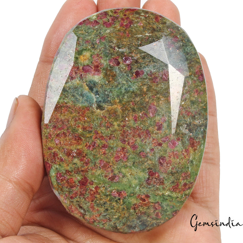 1750 Ct Natural Untreated Bi-Color Ruby Kyanite Oval Faceted Loose Huge Size Gem