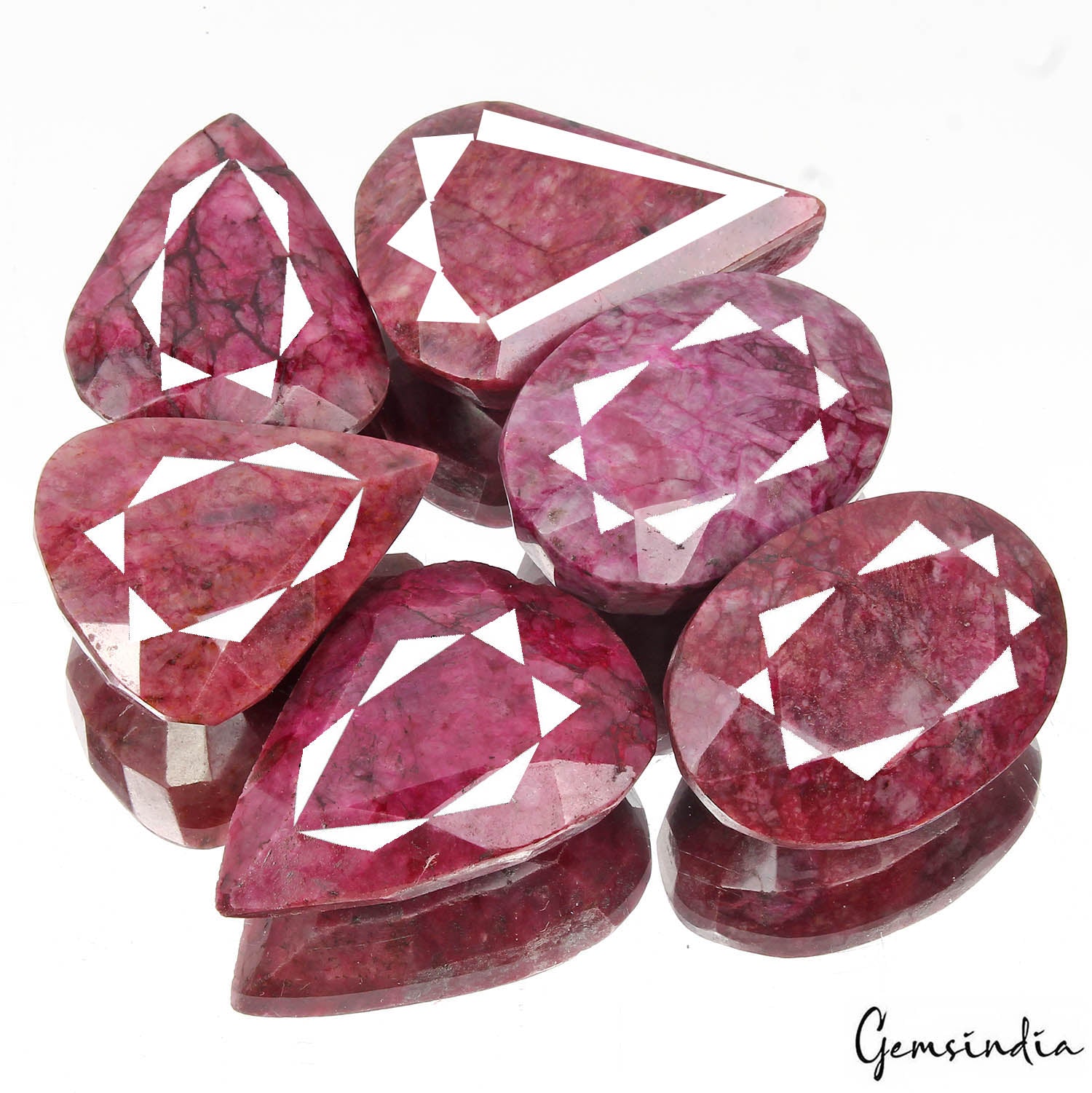 2030 Cts/6 Pcs Natural Pink Red Ruby Mixed Cut Faceted Loose Wholesale Gems Lot