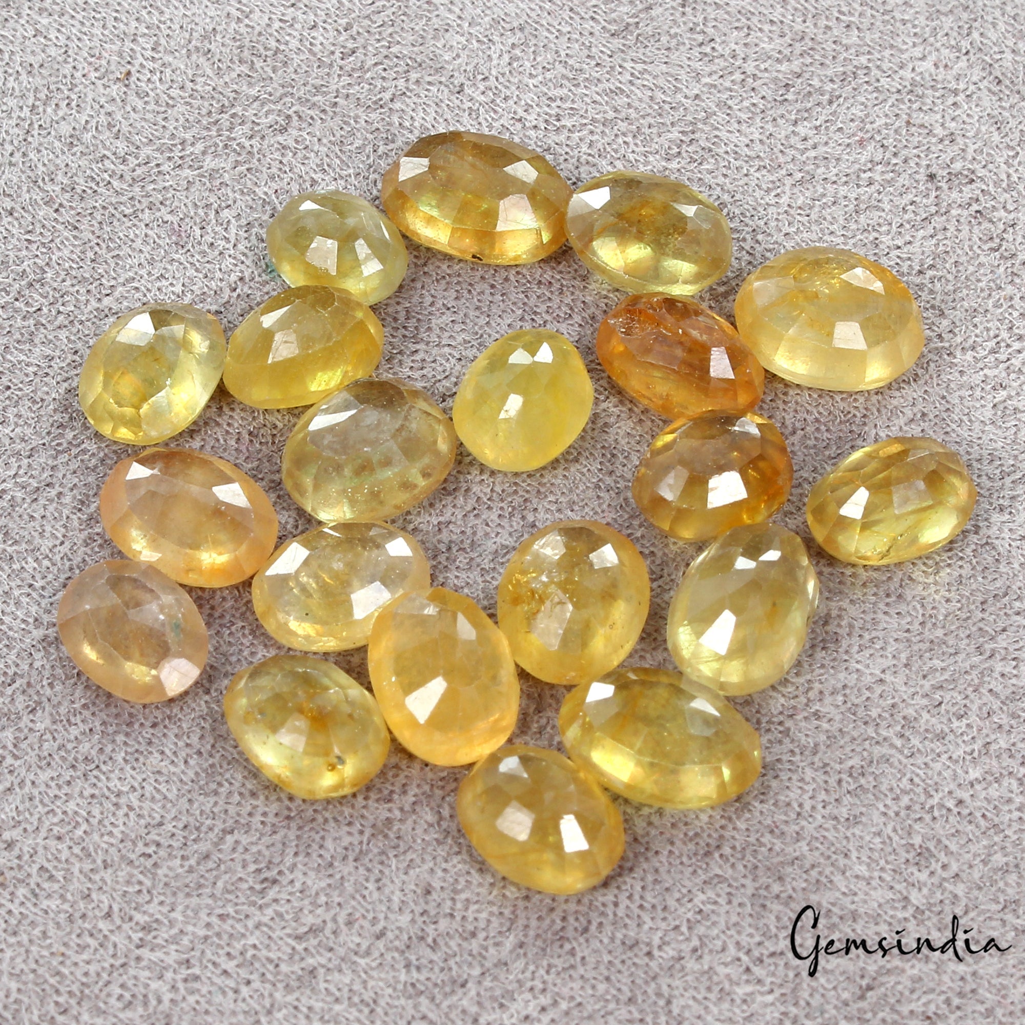 Certified 40.50 Cts/20 Pcs Natural Ceylon Yellow Sapphire Oval Gems for Jewelry