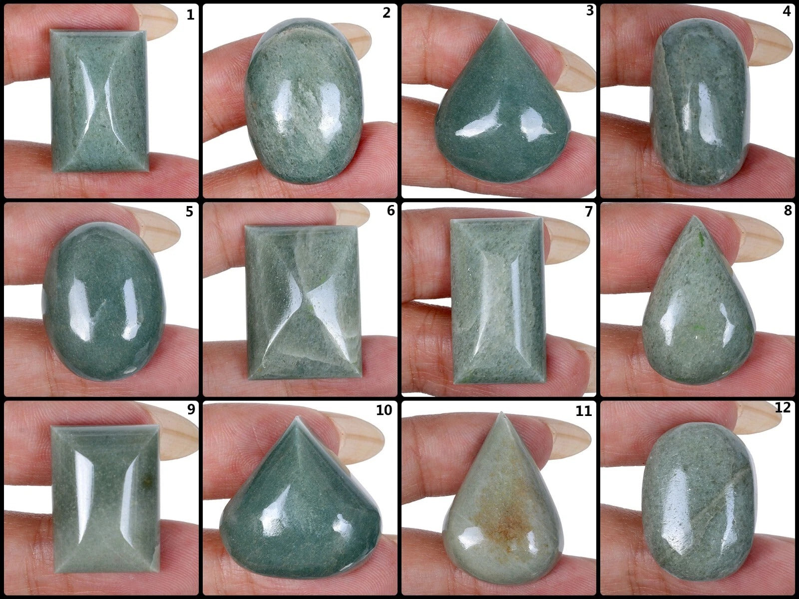 574+ Ct Natural Green Untreated Jadeite Jade Mix Cabochon Loose Gems Lot 25Pc