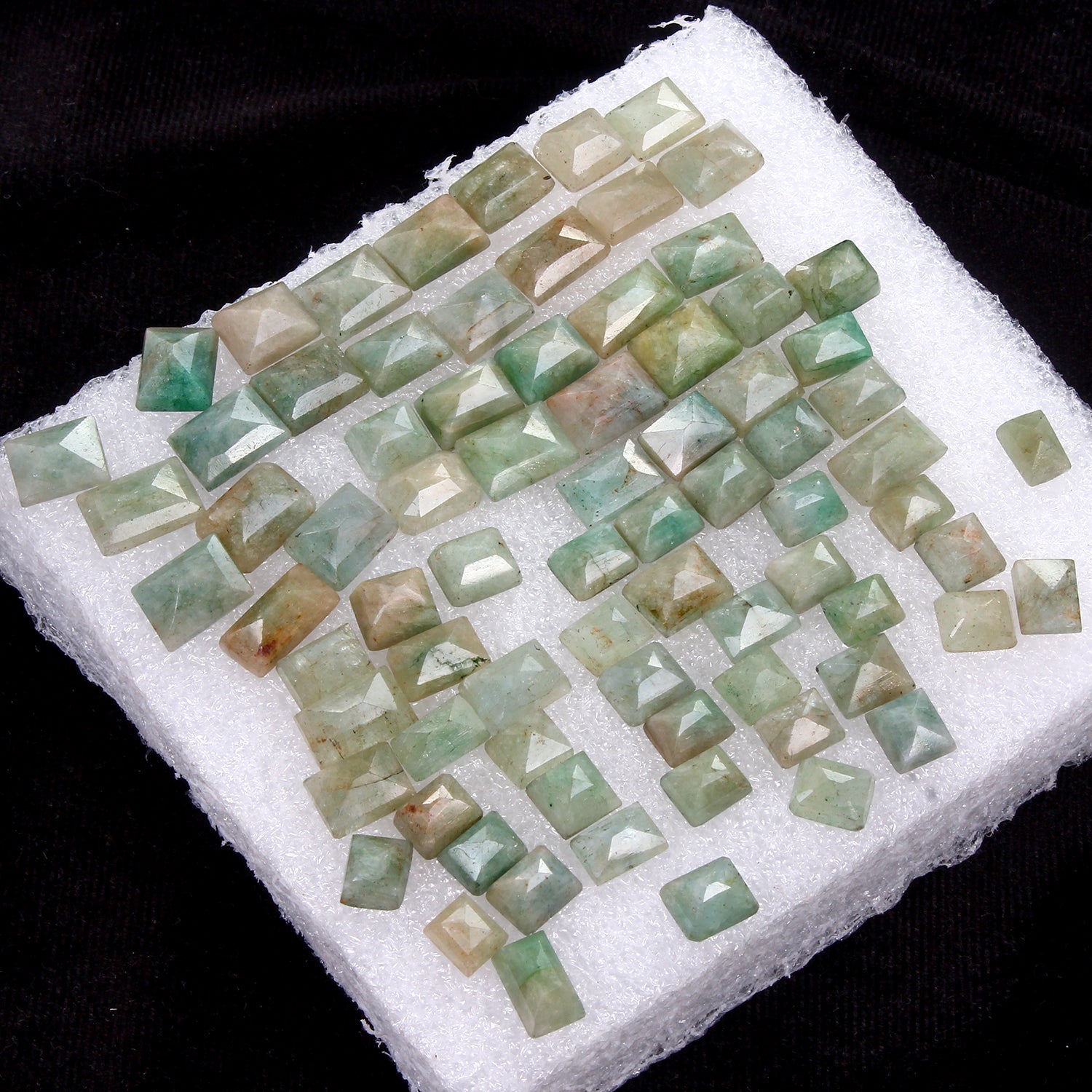 78 Pcs Natural Green Emerald From Brazil Mix Cut Loose 7-10mm Gemstones Lot