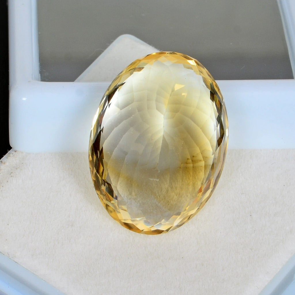 Certified 27.35 Cts Natural Brazilian Untreated Yellow Citrine Oval Gem For Ring