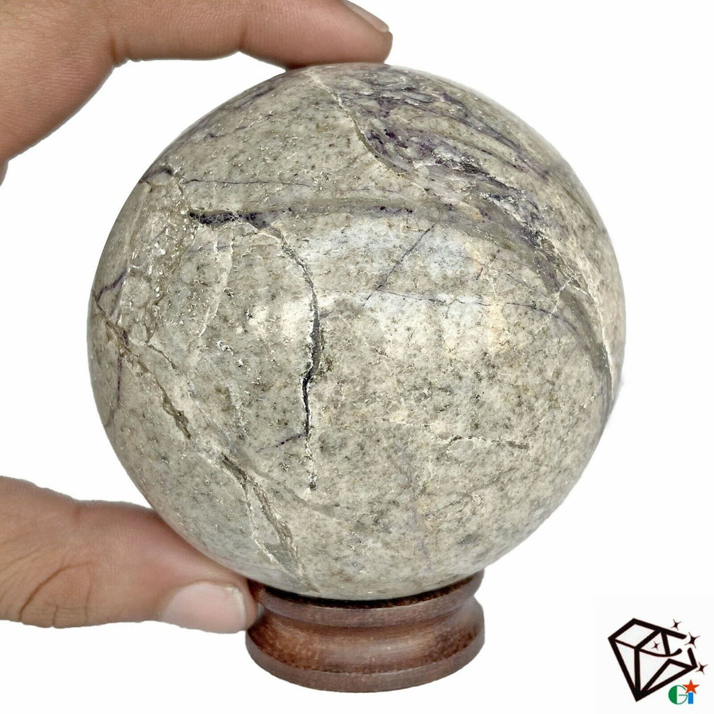 3500Ct Natural Lapis Calcite Matrix Crystal Mineral Healing Huge Gem Sphere 3.2"
