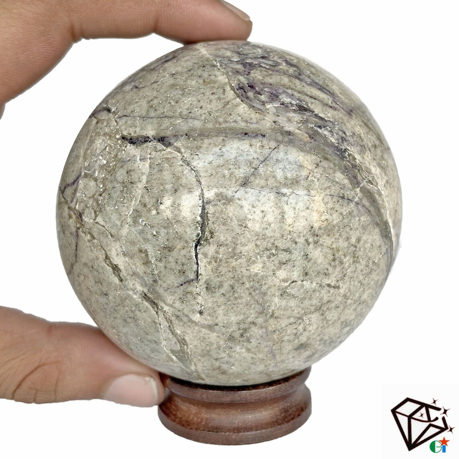3500Ct Natural Lapis Calcite Matrix Crystal Mineral Healing Huge Gem Sphere 3.2"