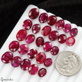 98.10Ct Natural Red Bixbite Beryl Oval Cut Loose Faceted 9-11mm Gemstones~27 Pcs