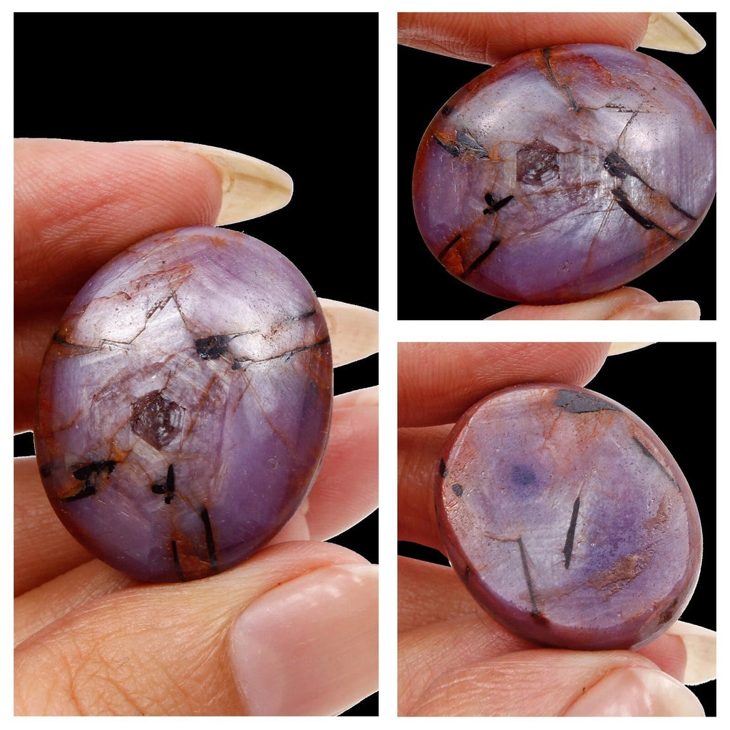 STAR RUBY Red Purple Hue Natural Untreated 115.80Ct OVAL CABOCHON Loose Gemstone